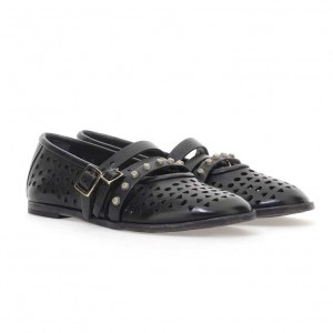 A.S.98 Jade flat shoes Dame Svarte | NO-DMEUQF401