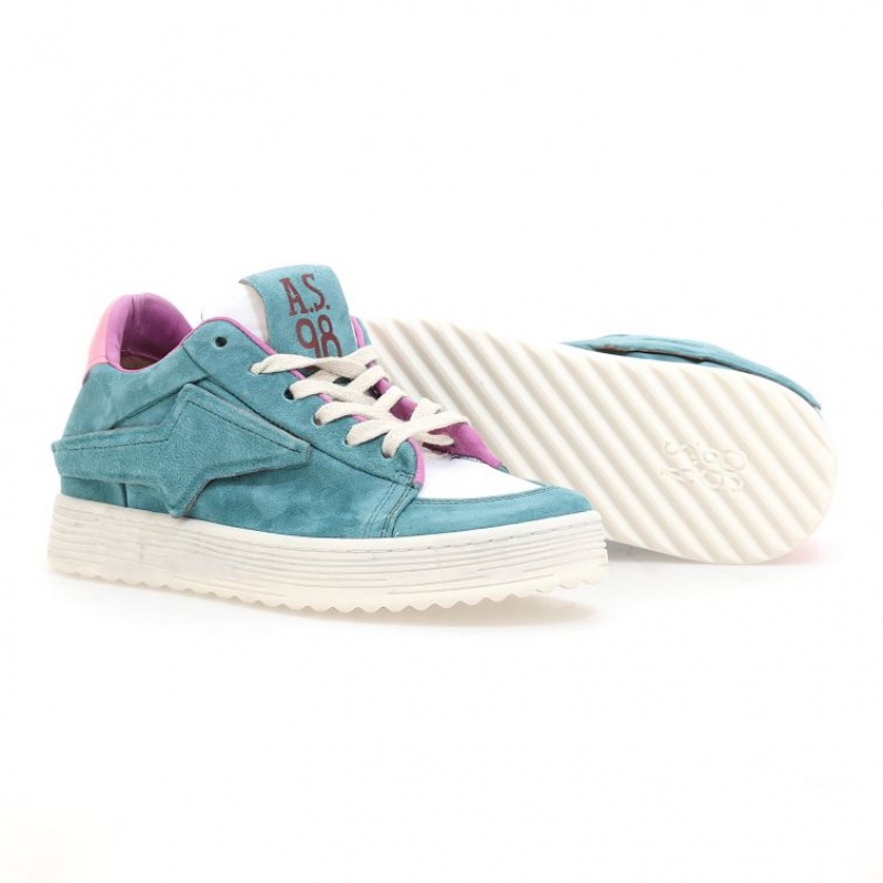 A.S.98 Adria Sneakers Dame Grønn Rød | NO-ADCNXW083