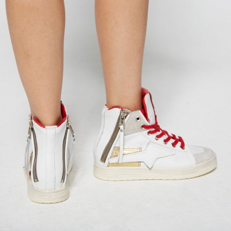 A.S.98 Aileen Sneakers Dame Hvite Rød | NO-PEBWMR409