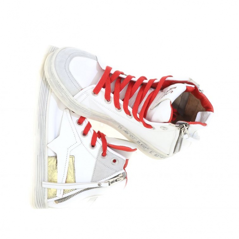 A.S.98 Aileen Sneakers Dame Hvite Rød | NO-PEBWMR409