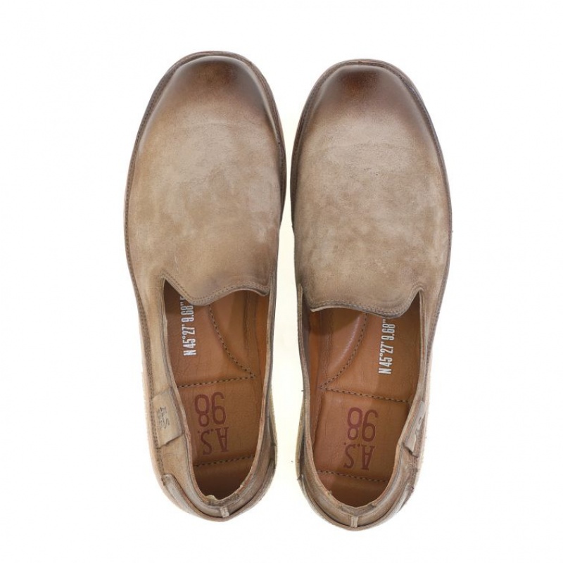 A.S.98 Alberic flat shoes Herre Lyse Brune | NO-ZUFYBW397
