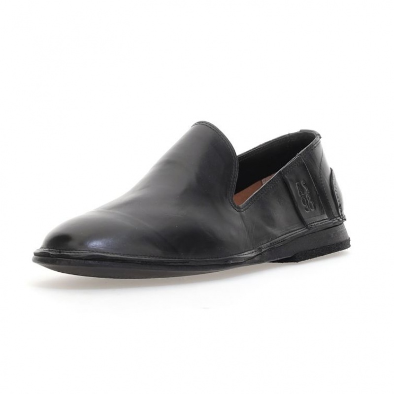 A.S.98 Alberic flat shoes Herre Svarte | NO-PYVEHN615