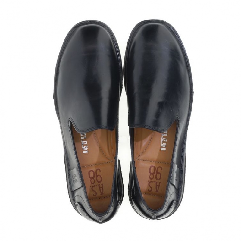 A.S.98 Alberic flat shoes Herre Svarte | NO-PYVEHN615