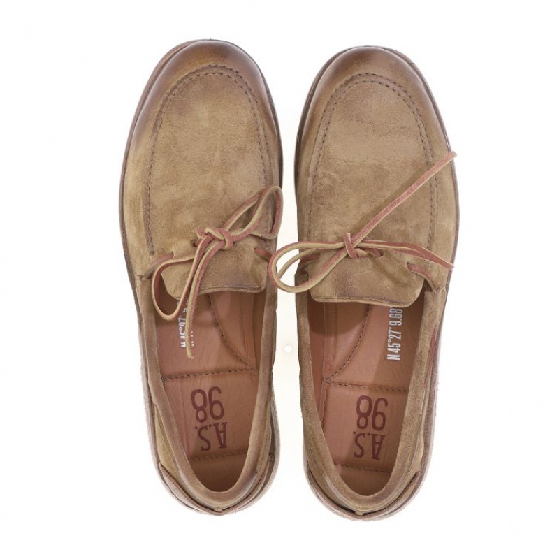 A.S.98 Aldous flat shoes Herre Lyse Brune | NO-IZRUNA608