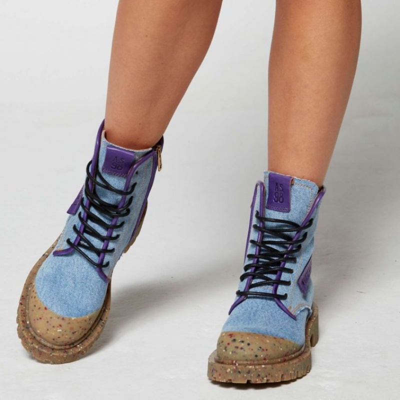 A.S.98 Case Ankle boots Dame Blå Lilla | NO-LFIXAG896