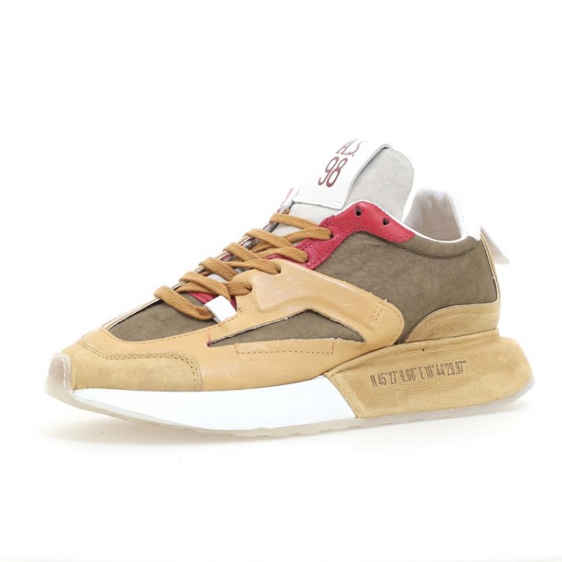 A.S.98 Franklyn Sneakers Herre Khaki | NO-GBSERL064