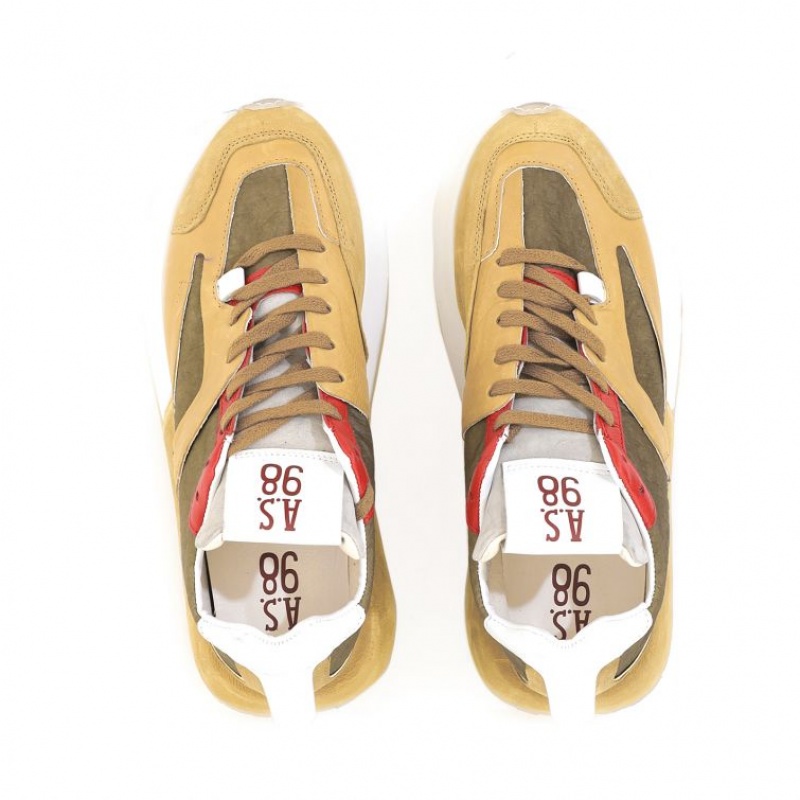 A.S.98 Franklyn Sneakers Herre Khaki | NO-GBSERL064