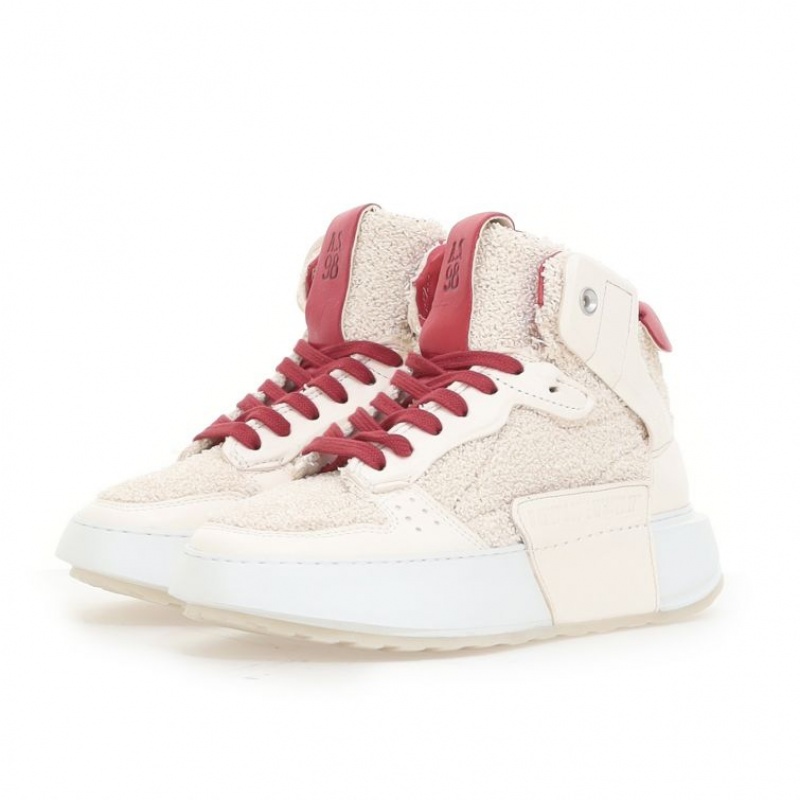 A.S.98 Hammond Sneakers Dame Hvite Rød | NO-EJRDQU835
