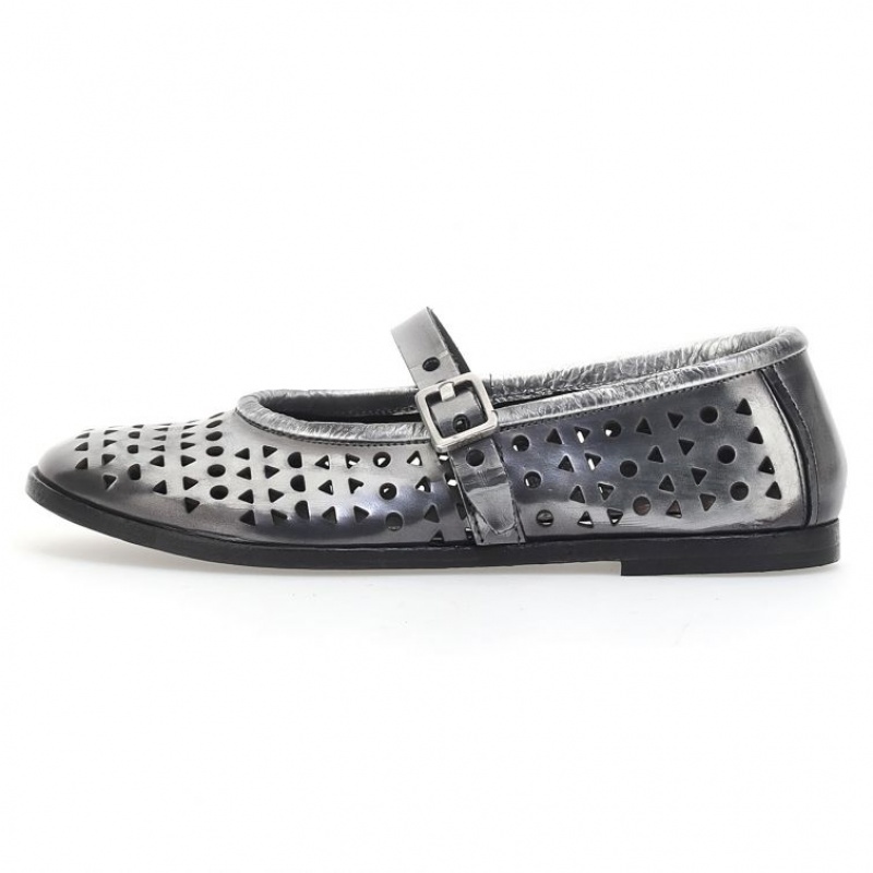 A.S.98 Jacaline flat shoes Dame Titanium | NO-HMPVFI316