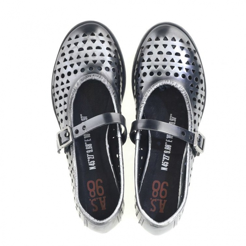 A.S.98 Jacaline flat shoes Dame Titanium | NO-HMPVFI316