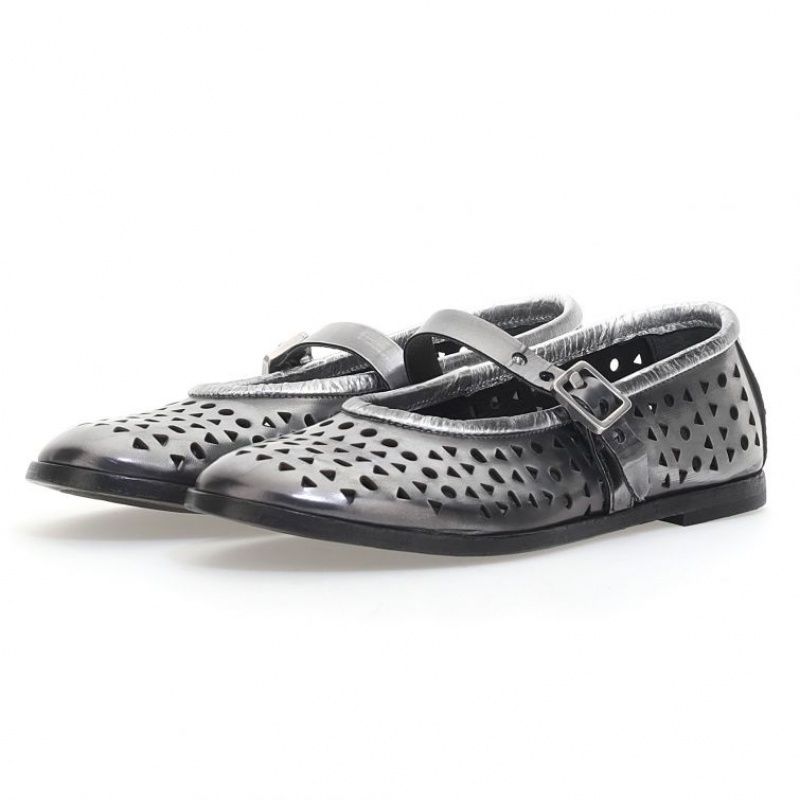A.S.98 Jacaline flat shoes Dame Titanium | NO-HMPVFI316