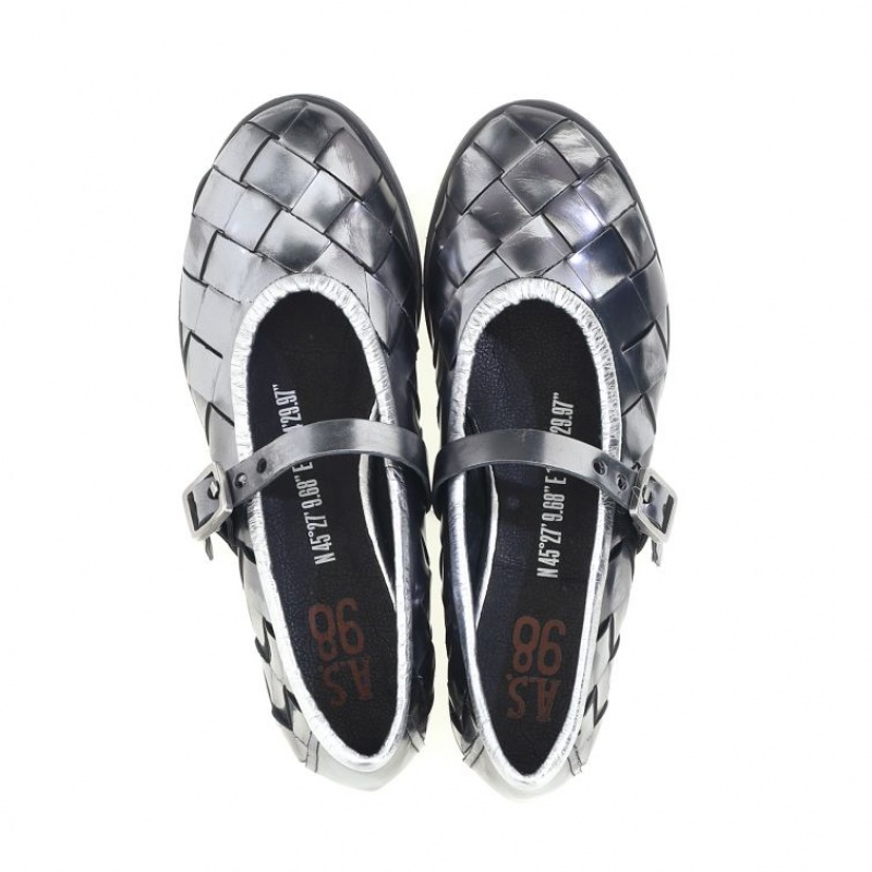 A.S.98 Janae flat shoes Dame Titanium | NO-SYAPUH953