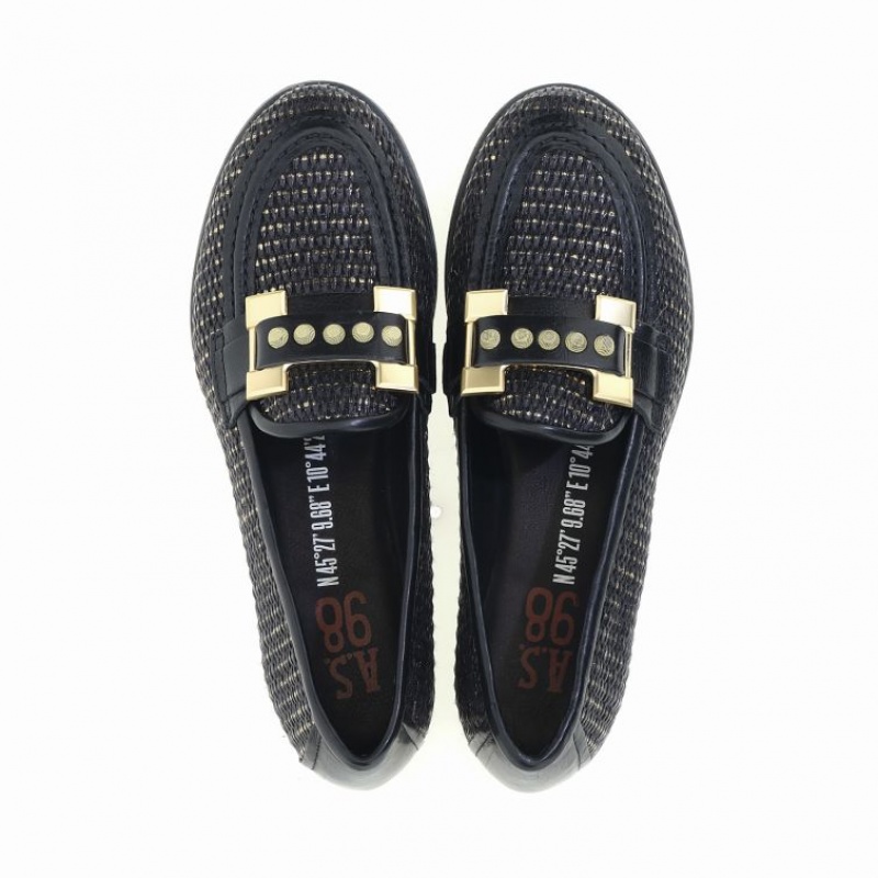A.S.98 Janele flat shoes Dame Svarte | NO-PYXTVB749