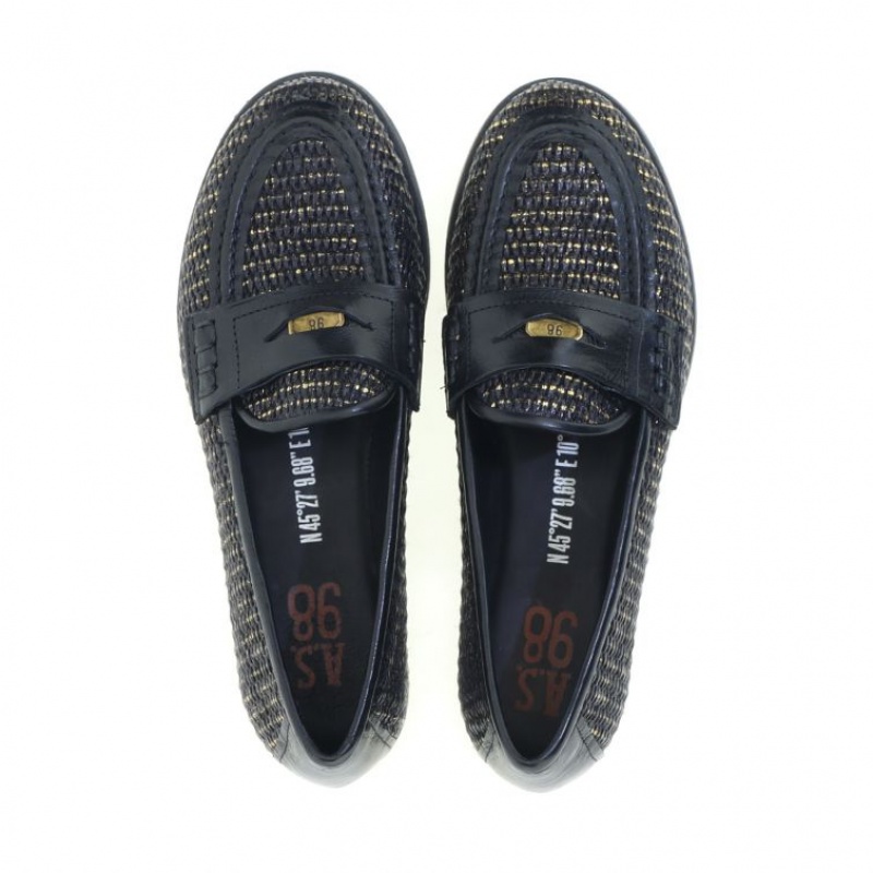 A.S.98 Janene flat shoes Dame Svarte | NO-ZVJWUM734