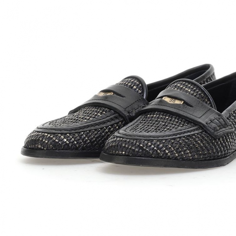 A.S.98 Janene flat shoes Dame Svarte | NO-ZVJWUM734