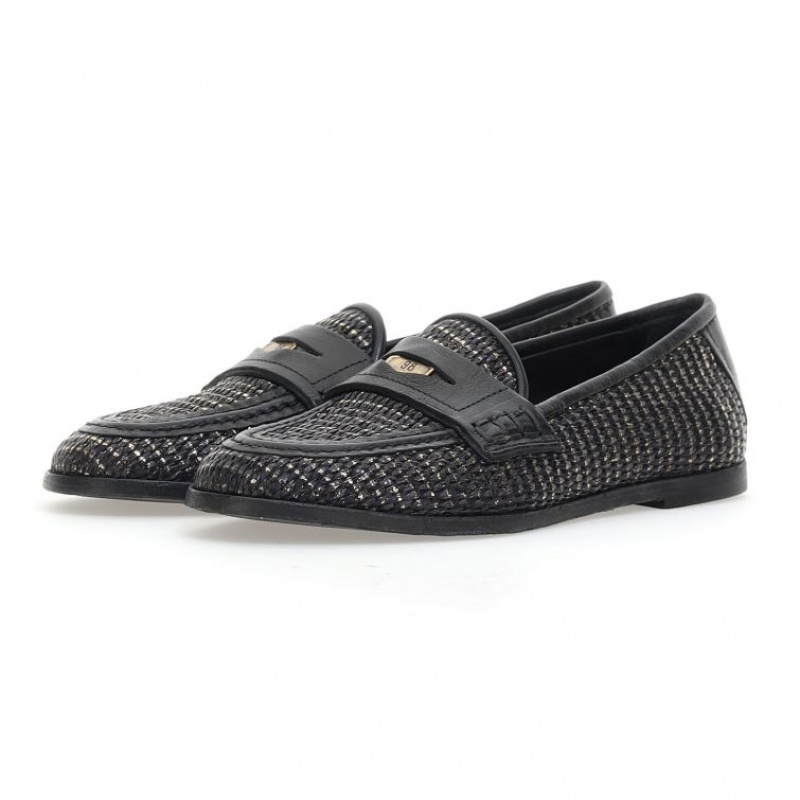 A.S.98 Janene flat shoes Dame Svarte | NO-ZVJWUM734