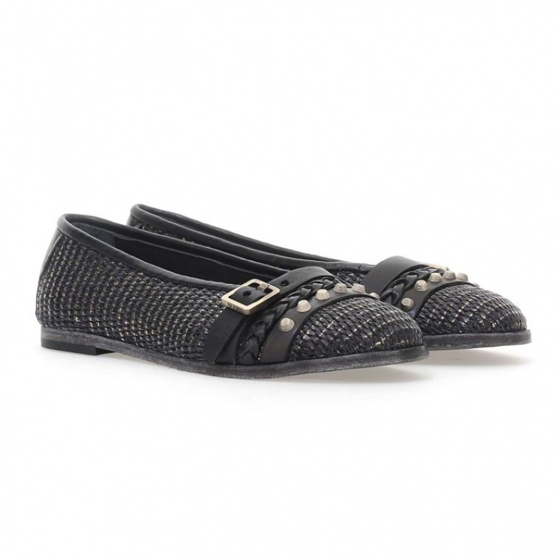 A.S.98 Jayla flat shoes Dame Svarte | NO-CXHIUR074
