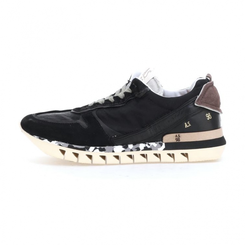 A.S.98 Julian Sneakers Herre Svarte | NO-VKSQDE074