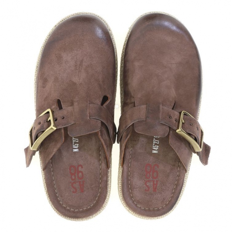 A.S.98 Mules Mike flat shoes Herre Brune | NO-IENRCZ348