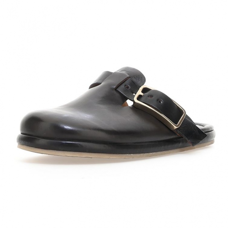 A.S.98 Mules Mike flat shoes Herre Svarte | NO-HCIRDP369