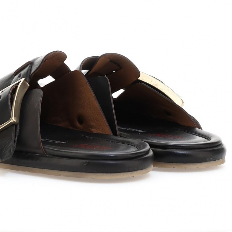 A.S.98 Mules Mike flat shoes Herre Svarte | NO-HCIRDP369