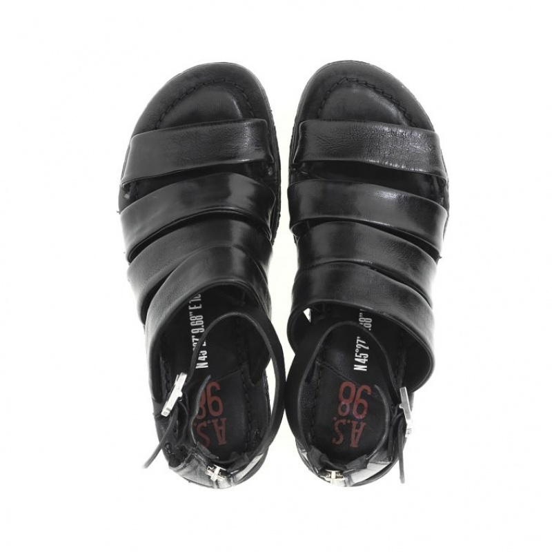 A.S.98 Ros Sandaler Dame Svarte | NO-JHSUXK846