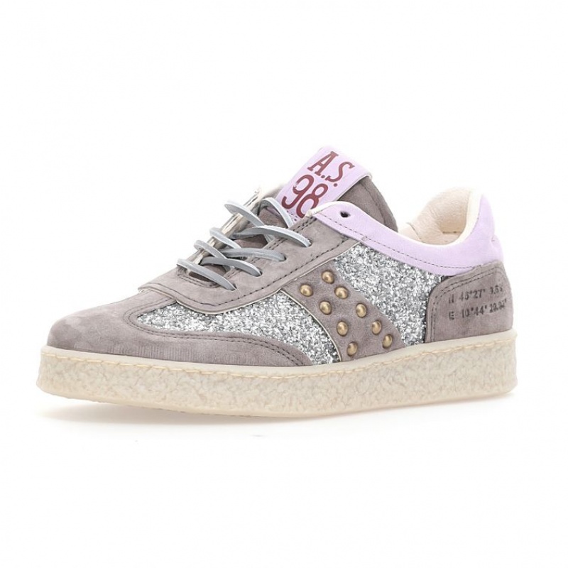 A.S.98 Roxy Sneakers Dame Lilla Grå | NO-VUQLDI870