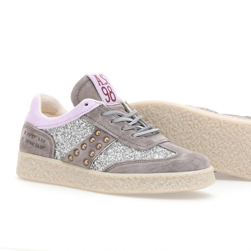 A.S.98 Roxy Sneakers Dame Lilla Grå | NO-VUQLDI870