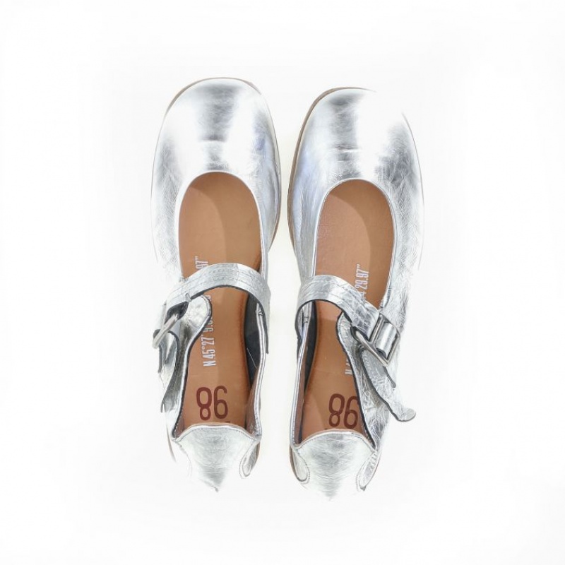 A.S.98 Zowie flat shoes Dame Sølv | NO-RYLXGO375